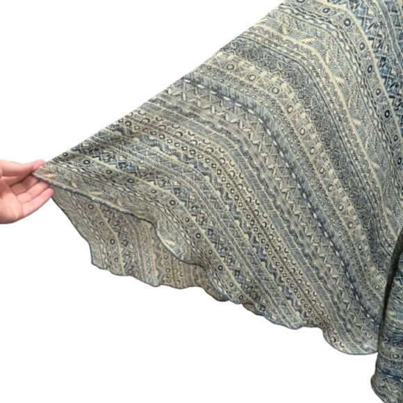 Lane Bryant Fairycore True Wrap Top Sheer Bell Sleeves Teal Plus Size 22/24 - Picture 2 of 4